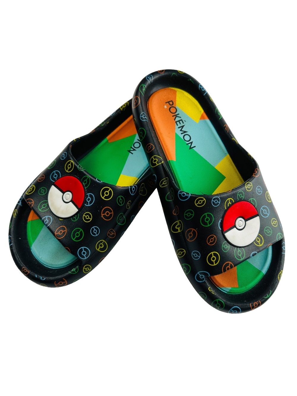 Pokemon Youth Boys Pokeball Comfort Slide Sandal Size 4/5